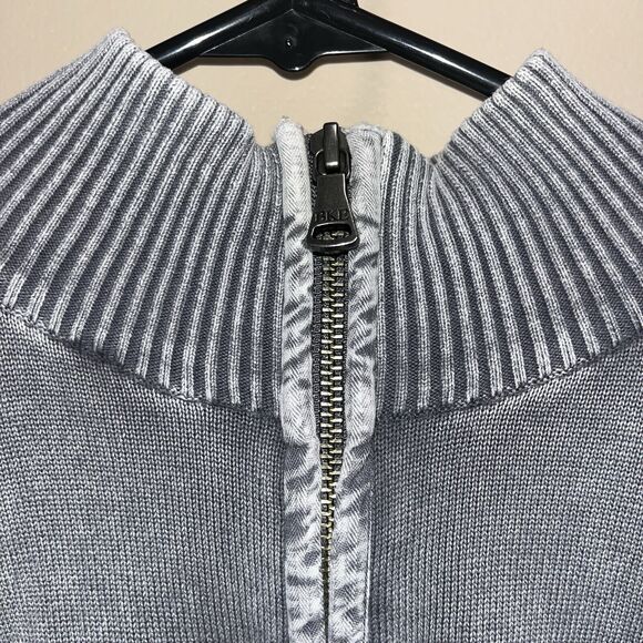 BKE Buckle Men's Sweater XL Gray Athletic Fit Mock Neck Quarter Zip Pullover - Picture 2 of 11